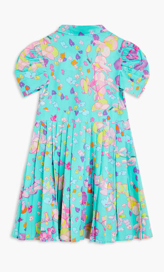 JG SHIRT DRESS PUFF SLEEVE PPLN PLEATED WITH BUTTONS AO ORCHID