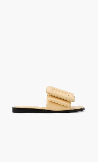 Puffy Belt Buckle Sandals