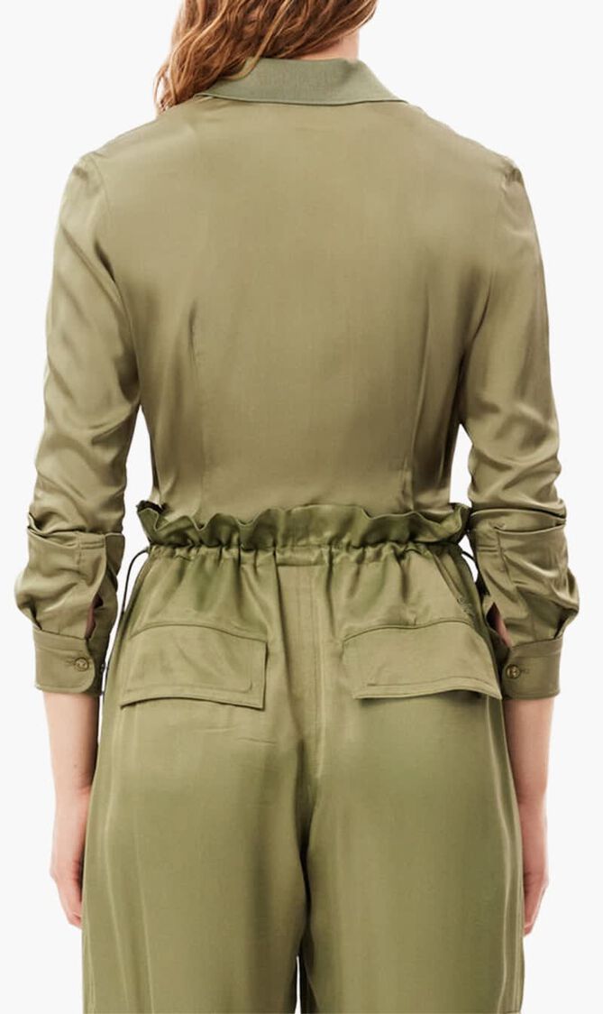 Fluid Ribbed Collar Shirt