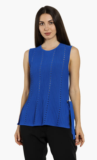 Jehsii Eyelet Detail Knitted Top