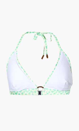 Flechett Turtle Print Halter Bikini Top