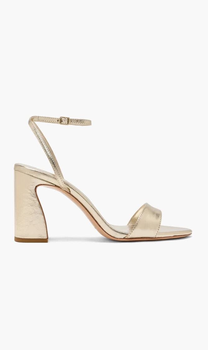 MALIA 90MM CURVED HEEL SIMPLE SANDAL WITH ANKLE STRAP