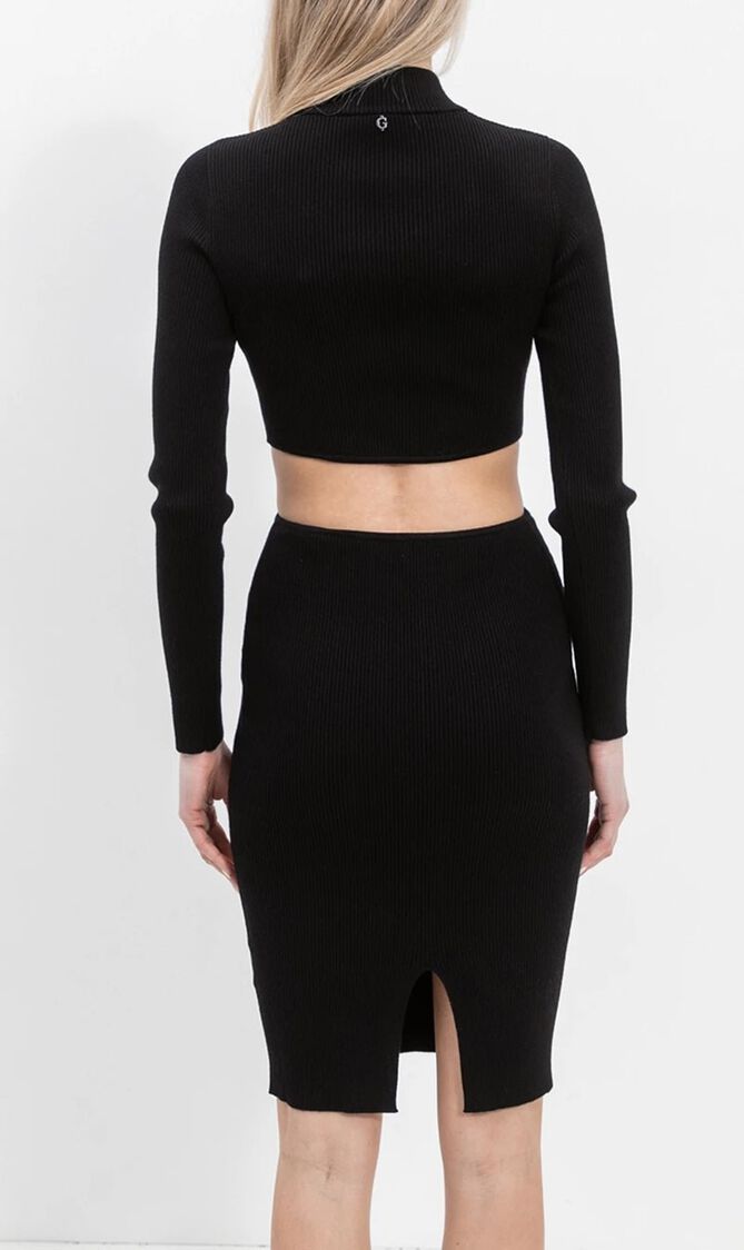 Long Sleeve Twisted Jamia Midi Rib Dress Long Sleeve Twisted Jamia Midi Rib Dress