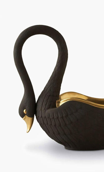 Swan Black Medium Bowl