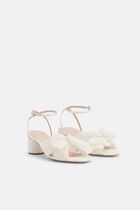DAHLIA 50MM PLEATED KNOT SANDAL WITH ANKLE STRAP