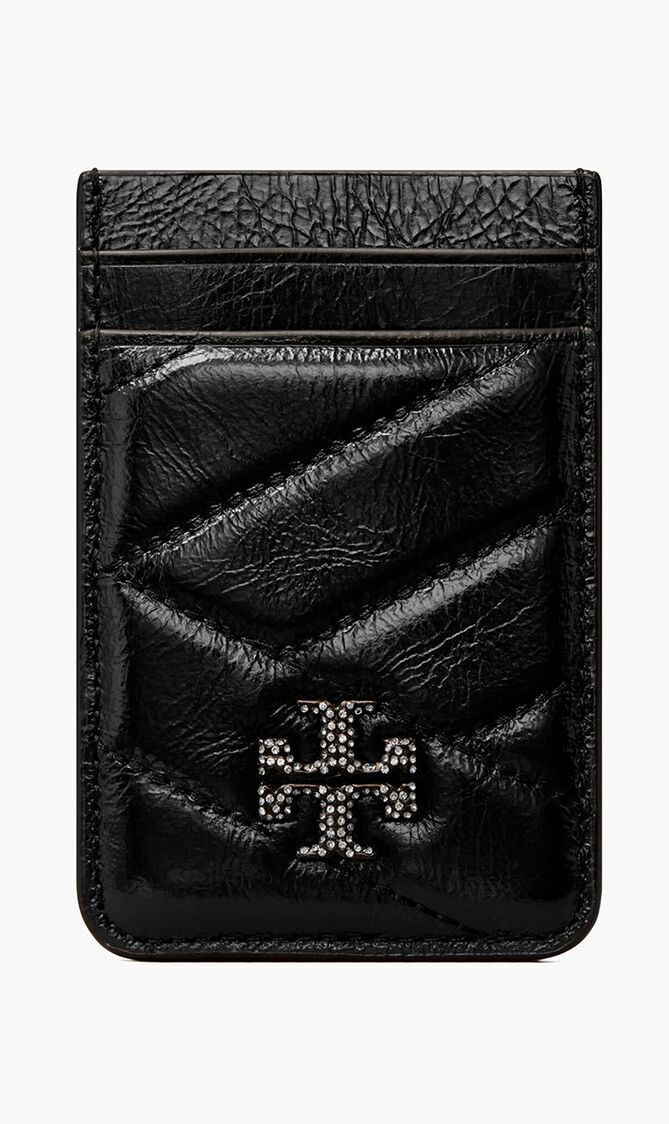 Kira Metallic Pave Logo Card Pocket