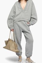 PENNY' LONG PANTS MELANGE GAUZED FLEECE LIGHT GREY MELANGE