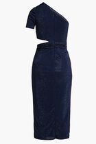 NAVY HOT FIX MIDI DRESS