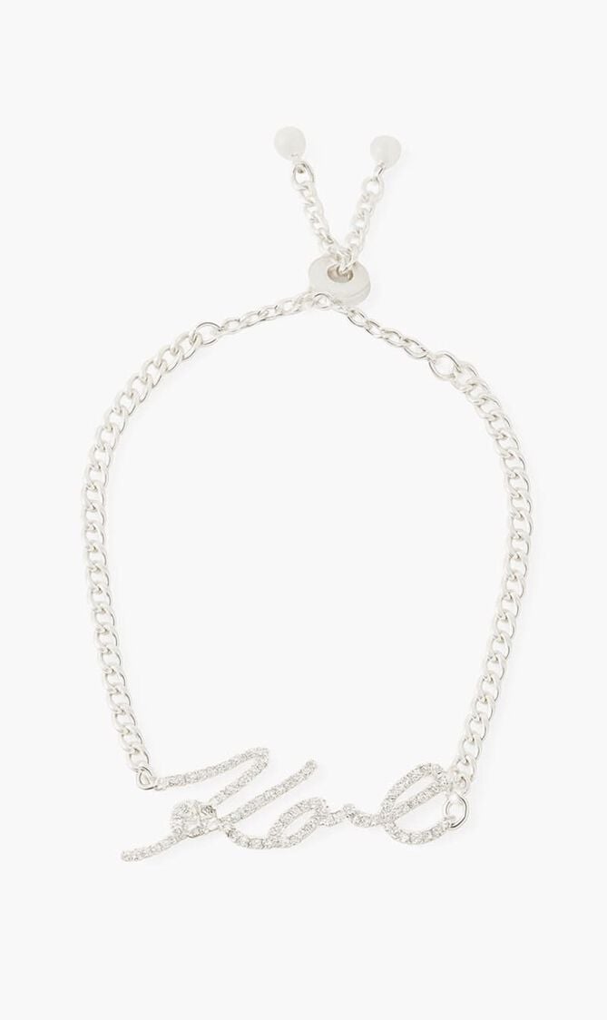 Adjustable Signature Pave Logo Bracelet