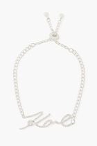 Adjustable Signature Pave Logo Bracelet