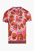 T-SHIRT ORGANIC COTTON JERSEY FABRIC WITH MASKS FOULARD PRINT