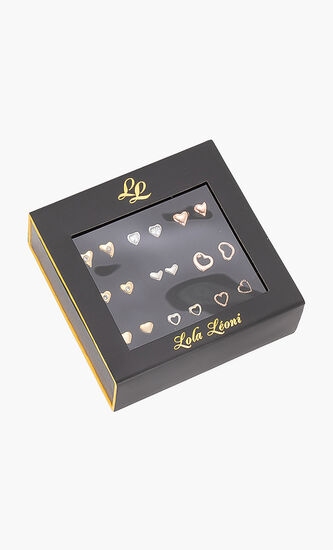 9 Heart Earrings Set