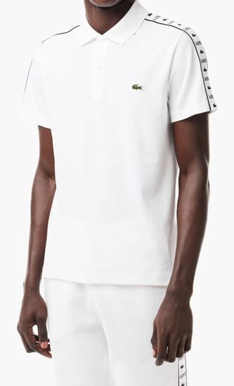 Contrast Stripe Pique Polo Shirt