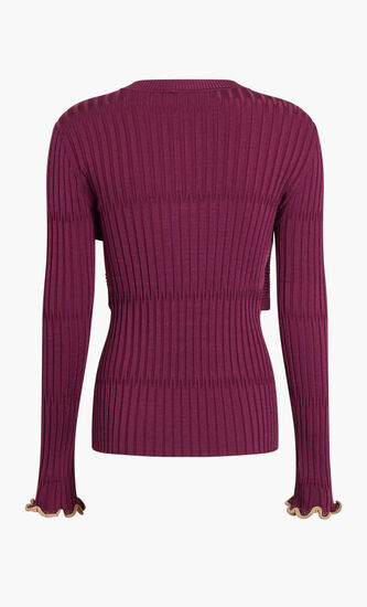 NOLAN COMPACT RIB WITH PLEATS L/S CREWNECK TOP