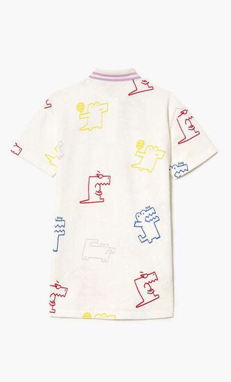 Croc Print Cotton Pique Dress