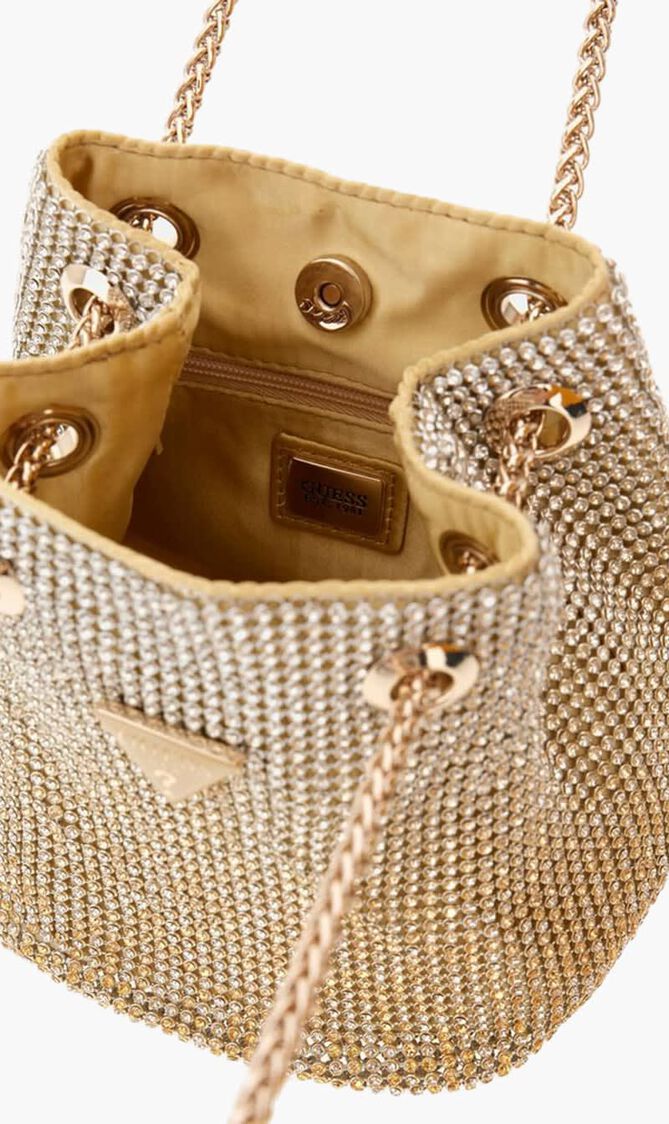 Zalina Rhinestone Mini Bucket Bag