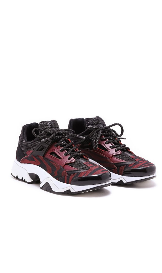 Buy KENZO Sonic Jacquard Chunky Trainers Bordeaux for AED 295.00