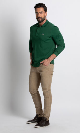 LONG SLEEVED RIBBED COLLAR SHIRT