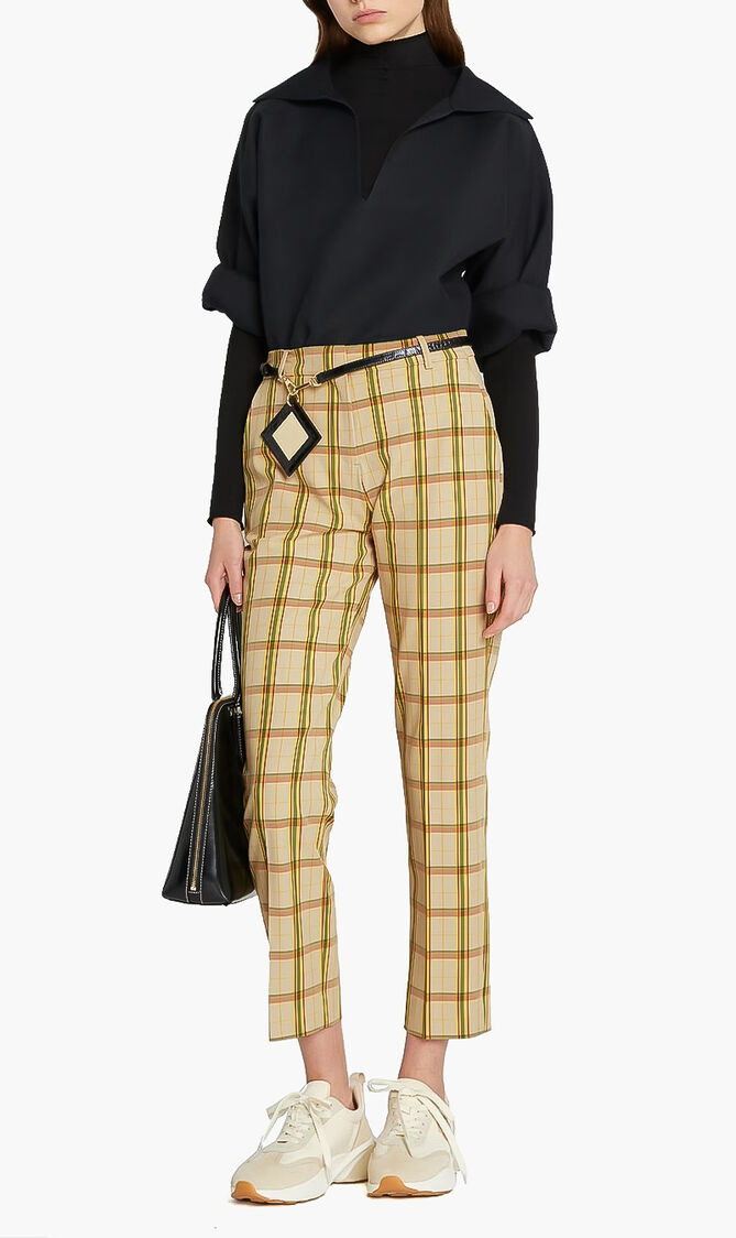 Chequered Belted Pants