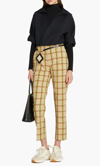 Chequered Belted Pants
