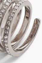 VITTORIA RING WHITE CRYSTALS & SILVER BASE