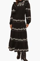 Embroidered Long Sleeve Maxi Dress