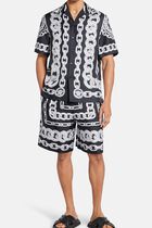 SHORTS MEDUSA CHAINS PRINT SILK TWILL