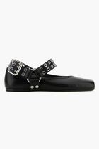 Leather Flat Biker Ballerinas