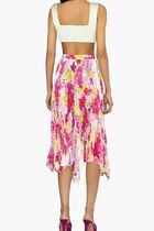 SKIRT MIDI PLEAT CREPE DE CHINE HANKERCHIEF AO ORCHID VERSACE