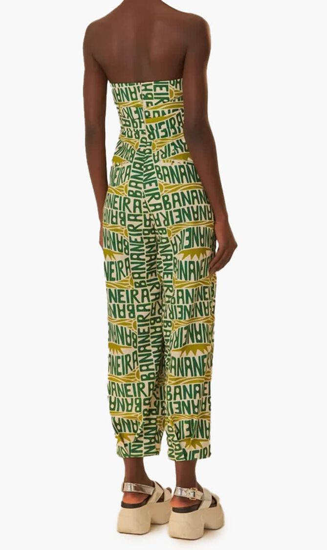 Banana Typography Strapless Jumpsuit