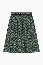 Logo Pleated Skirt