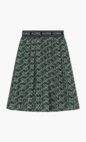 Logo Pleated Skirt