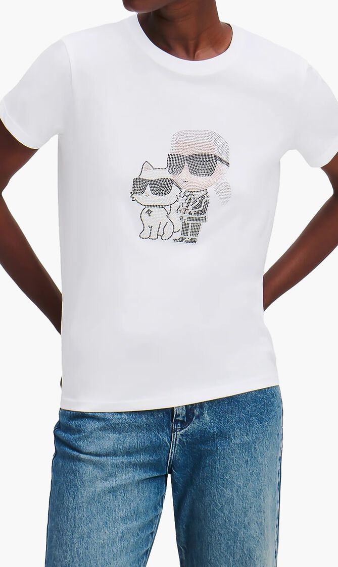 Ikon Karl & Choupette Rhinestone T-Shirt