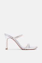 DIANA SLIPPER 95 MIRROR SILVER + WHITE CRYSTALS 95 MM SR HEEL (AS SAMPLE) - NEW STYLE