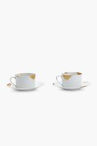 Kintsugi Tea Cup & Saucer Gold Set Of 2