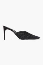 Rhinestone Mesh Pointed Toe Mules