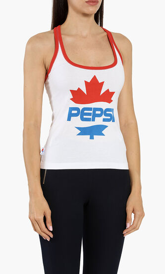 Pepsi Print Cotton Jersey Tank Top