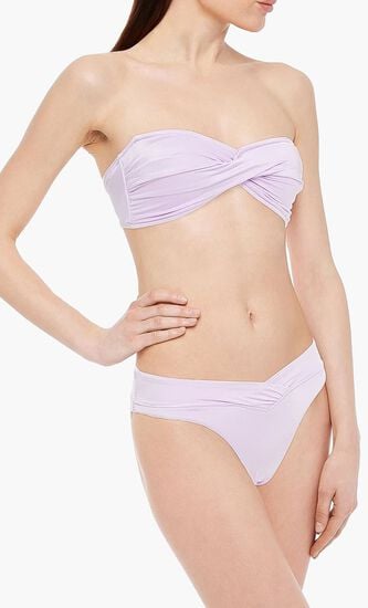 Shine On twist-front bandeau bikini top