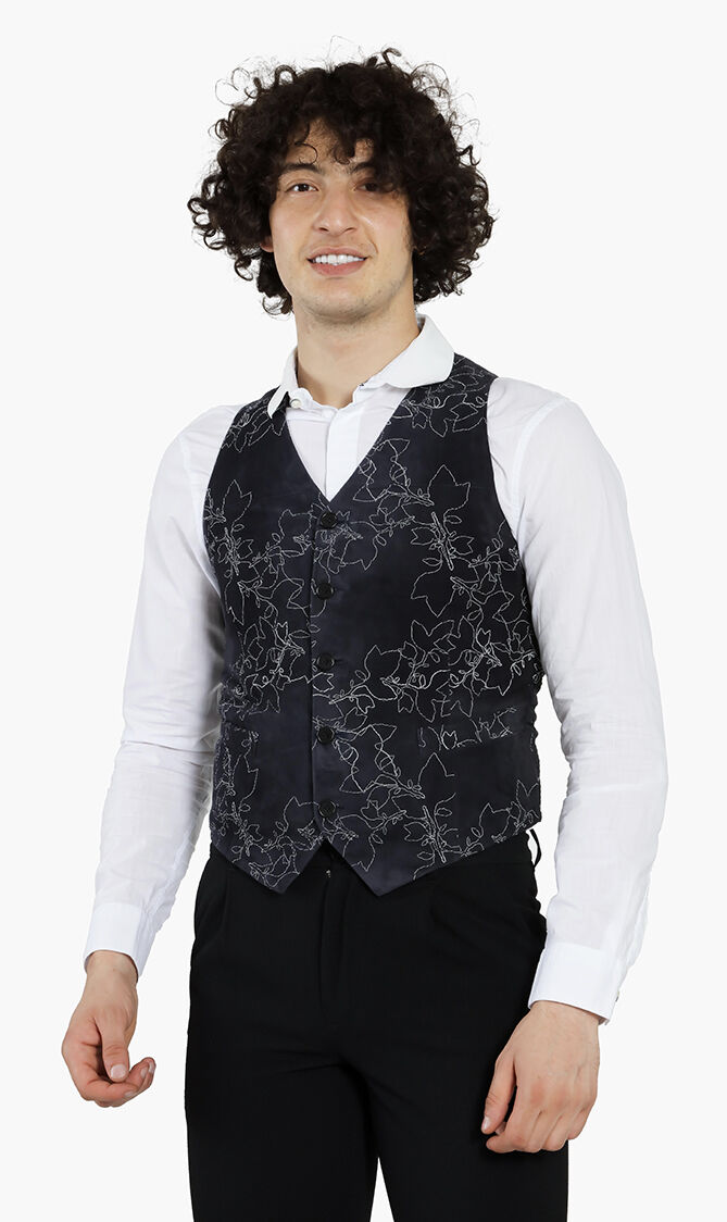 Leather Decorative Stitching Vest
