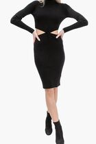 Long Sleeve Twisted Jamia Midi Rib Dress