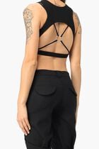 LACEUP HARNESS BRA BLACK WHITE