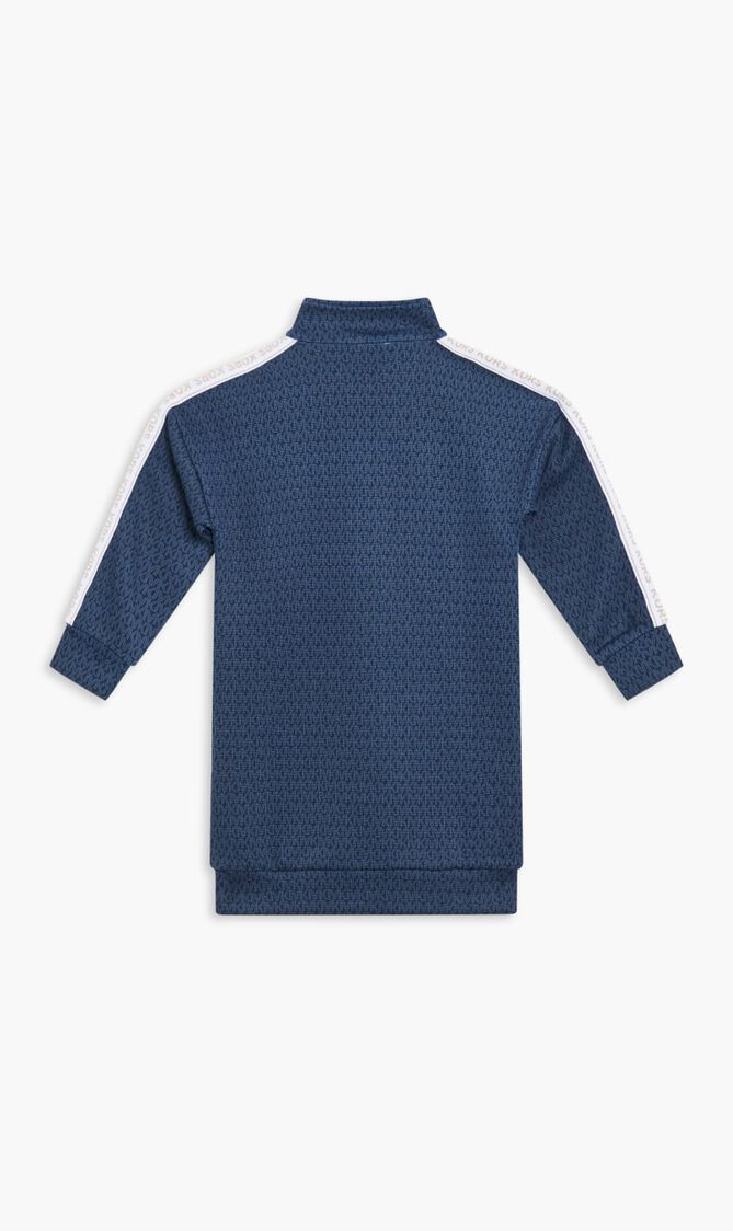 Monogram Pattern Long Sleeve Dress