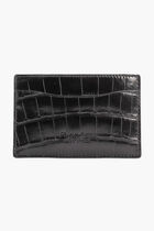 حافظة بطاقات كلاسيكية من الجلد بنمط جلد تمساح القاطور