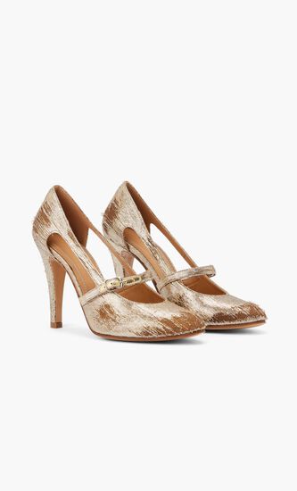 Court Shoe Lurex Gold