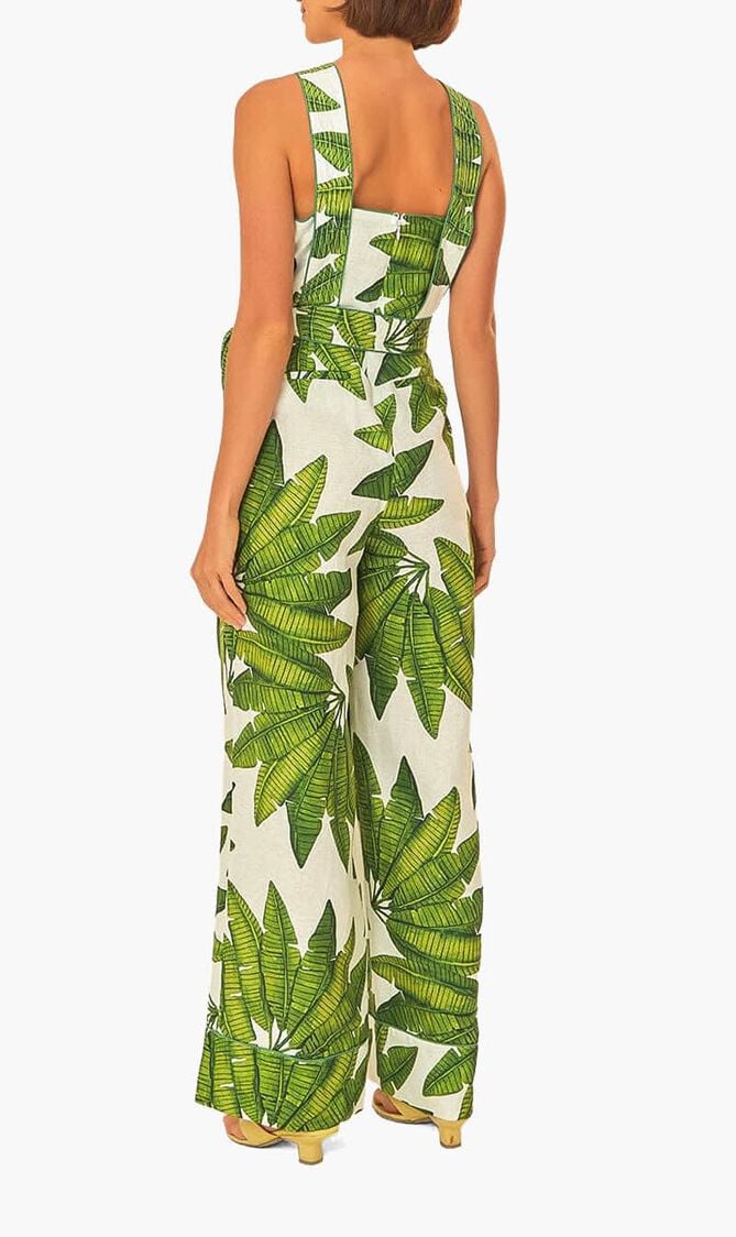 PALM FAN OFF-WHITE JUMPSUIT