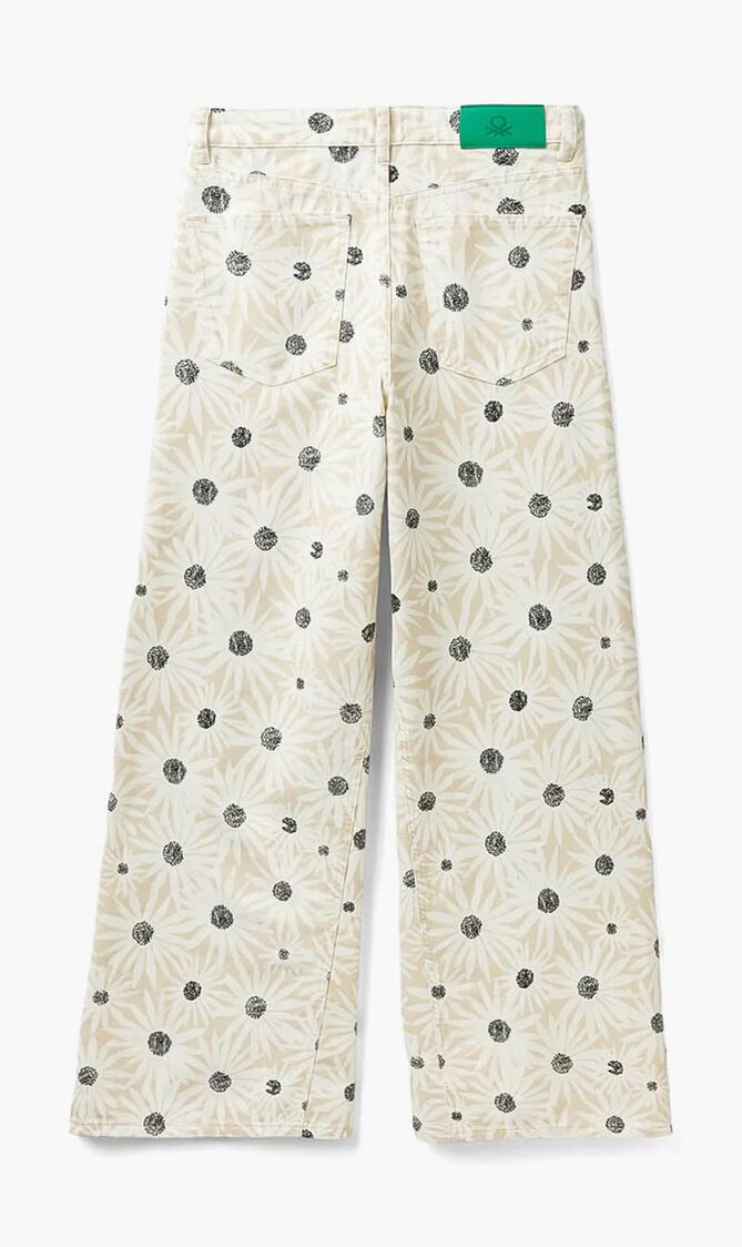 Floral Print Wide Trousers