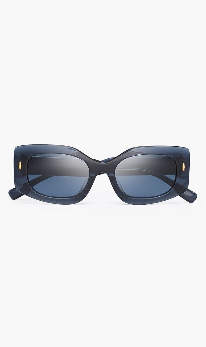TRANSPARENT BLUE FRAME WITH DARK BLUE LENS 50