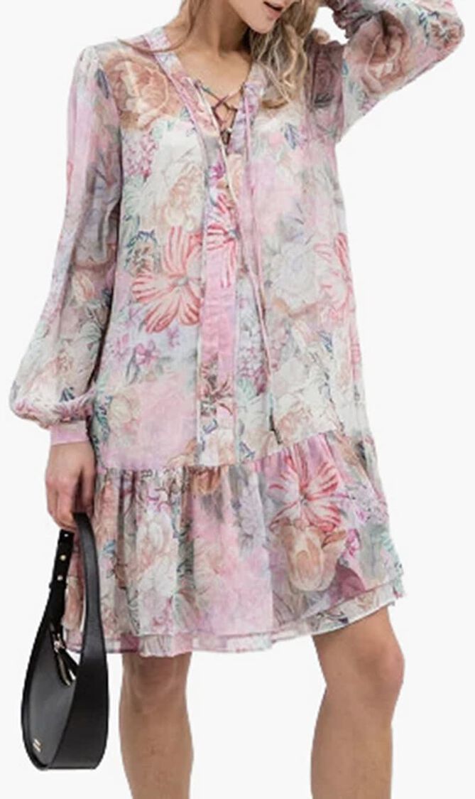 Floral Print Chiffon Dress