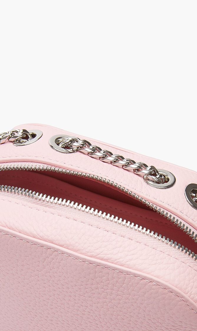 Croco Crew Zippered Grained Leather Shoulder Bag