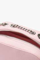 Croco Crew Zippered Grained Leather Shoulder Bag